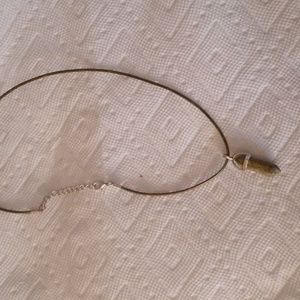 Olive green bullet pendant necklace